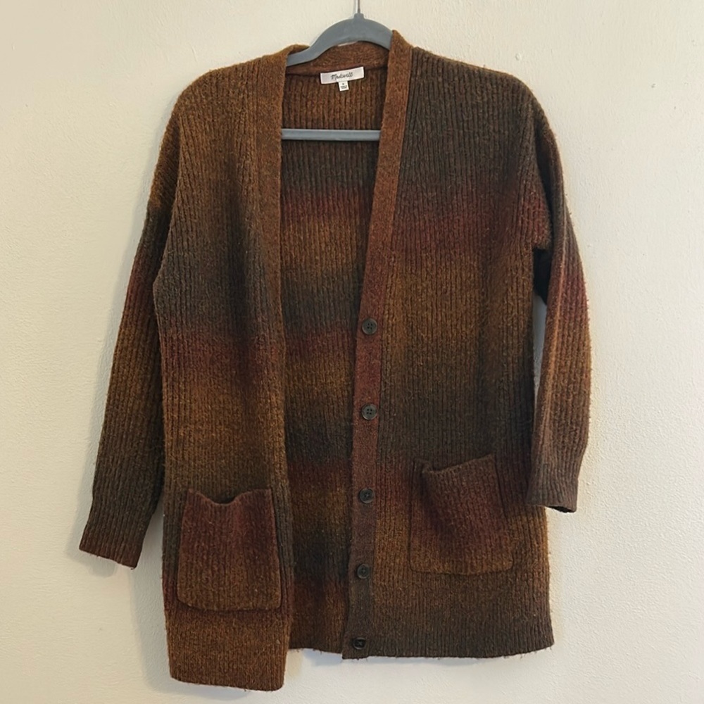 Madewell Brown Multi Ribbed Button-Front Cardigan - image 4